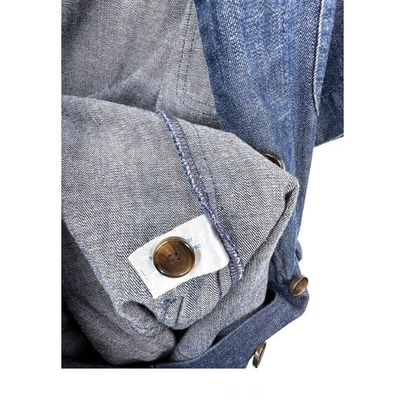 Marine Layer XS Joni Jumpsuit Dark Denim One Piece Outfit Wide Leg Short Sleeve - Picture 10 of 10